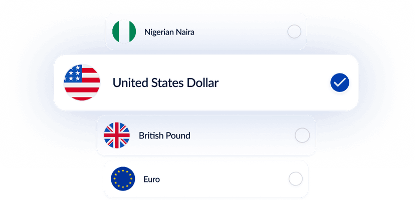 Multi currency wallets UI